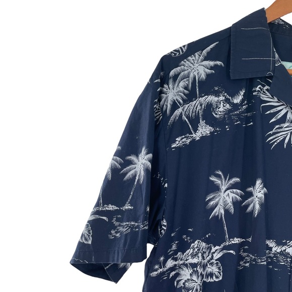 High Surf 100% Cotton Short Sleeve Button Down Hawaiian Shirt in Blue & White XL - Picture 4 of 9